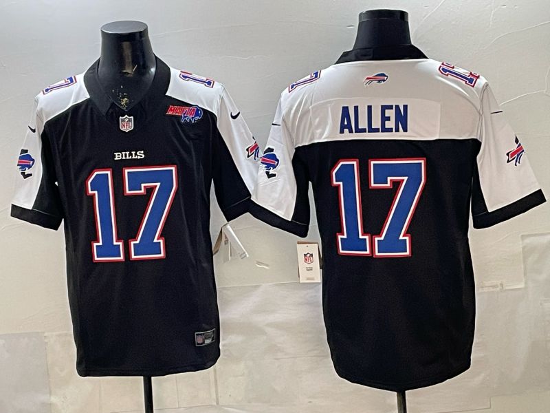Men 2026 Buffalo Bills #17 Allen black white Limited Nike NFL Jersey style 05